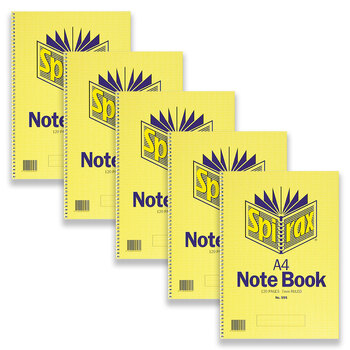 5pc Spirax 595 Spiral A4 Notebook Paper Stationery 120-Pages