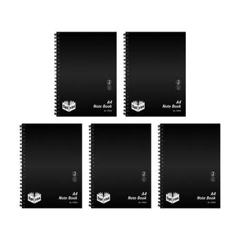 5PK Spirax P595A A4 Wire Bound Writing Notebook Polypropylene Cover 240 Pages