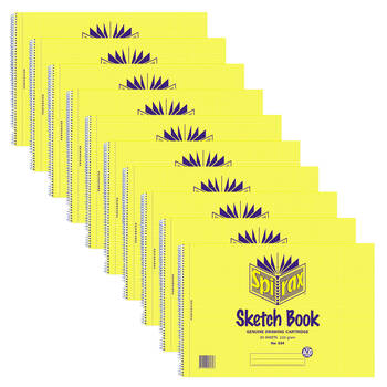 10PK Spirax 534 Sketch Book A4 Art Stationery 40-Pages - Yellow