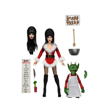 Neca Elvira Very Scary Christmas 8'' Clothed Action Figure Playset 17+