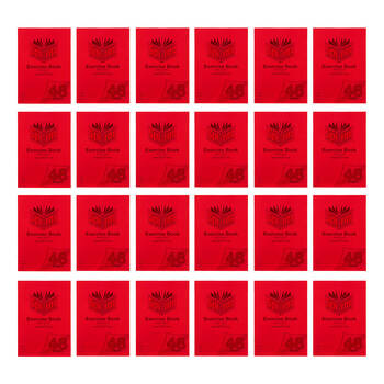 20PK Spirax P100 Protective PP Cover Exercise Book A4 48 Pages 8mm Ruled Red