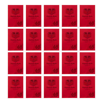 20PK Spirax P101 Exercise Book A4 48 Pages 9mm Dotted Thirds Red