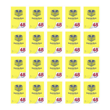 20PK Spirax 104 Exercise Book A4 48 Pages 18mm Dotted Thirds Yellow