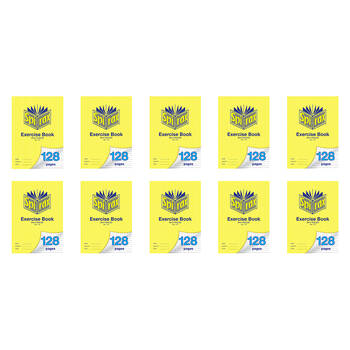 10PK Spirax 110 Exercise Book A4 128 Pages 8mm Ruled Yellow