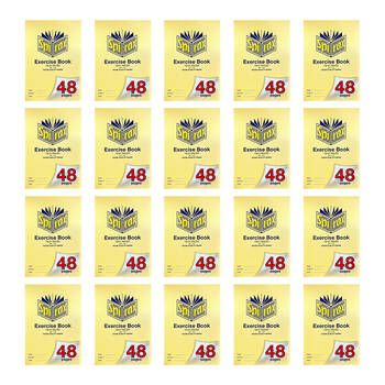 20PK Spirax 113 Exercise Book A4 48 Pages 18mm Ruled Yellow