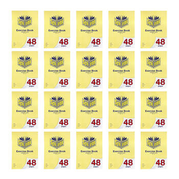 20PK Spirax 114 Exercise Book A4 48 Pages Primary Grid Yellow
