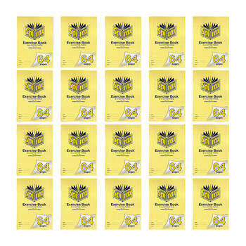 20PK Spirax 115 Exercise Book A4 64 Pages 9mm Dotted Yellow