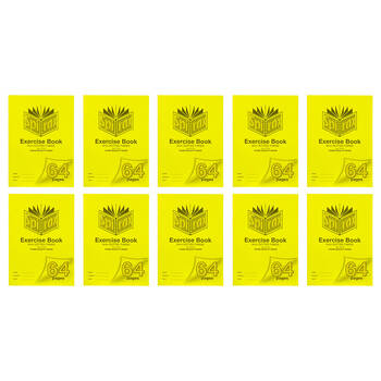 10PK Spirax P115 Exercise Book A4 64 Pages 9mm Dotted Yellow