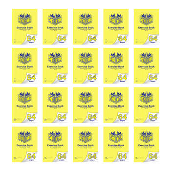 20PK Spirax 116 Exercise Book A4 64 Pages 9mm Dotted Yellow