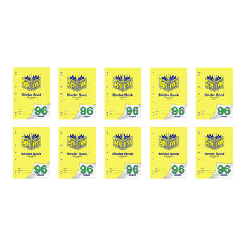 10PK Spirax 121 Binder Book A4 8mm Ruled 96 Pages Yellow