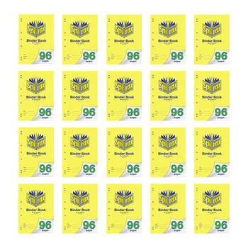 20PK Spirax 121 Binder Book A4 8mm Ruled 96 Pages Yellow