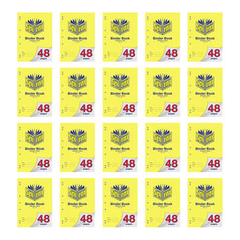 20PK Spirax 126 Binder Book A4 48 Pages Primary Grid Yellow