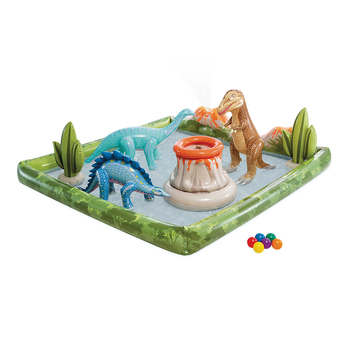 Intex Jurassic Adventure Inflatable Pool Play Center w/ Sprayer