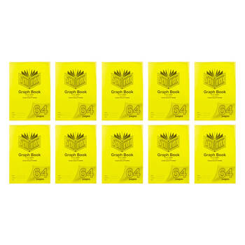 10PK Spirax P133 Protective PP Cover Grid Book A4 5mm 64 Pages Yellow