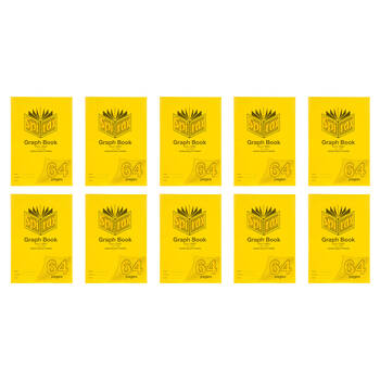 10PK Spirax P136 Protective PP Cover Grid Book A4 8mm Grid 64 Pages Yellow