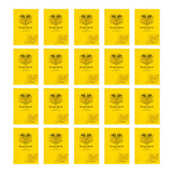 20PK Spirax P136 Protective PP Cover Grid Book A4 8mm Grid 64 Pages Yellow