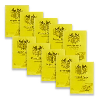 10pc Spirax P163 Project Book Large 24mm Dotted Thirds 96-Pages - Yellow