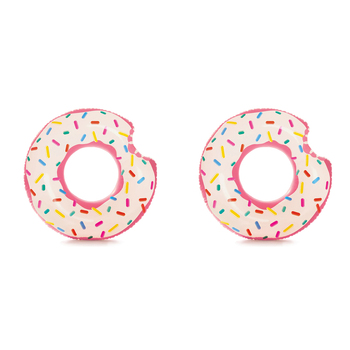 2PK Intex Rainbow 94cm Inflatable Donut Swimming Pool Tube 14+