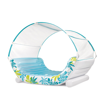 Intex Tropical Two Person Inflatable Canopy Pool Lounge w/ Cup Holders