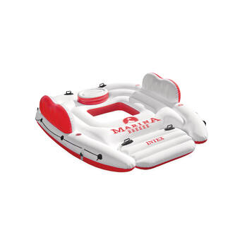 Intex Marina Breeze Inflatable Pontoon/Raft For 5 Adults 260x221x60cm White/Red