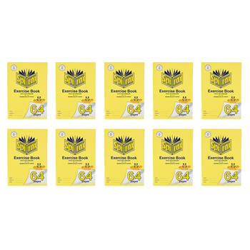10PK Spirax 318 Exercise Book A4 Stationery 6mm Ruled 64 Pages Yellow