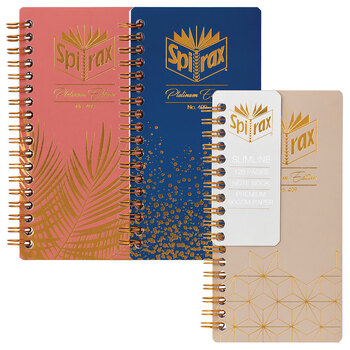Spirax Platinum Slimline Writing Notebook 120-Pages Assorted