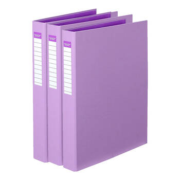 3PK Colour Hide A4 Binder PE 25mm 2D - Purple