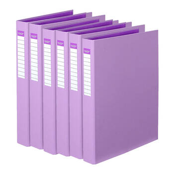 6PK Colour Hide A4 Binder PE 25mm 2D - Purple