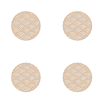 4PK Nord Deco Wooden Coaster Kitchen Decor 10x10cm - Arches