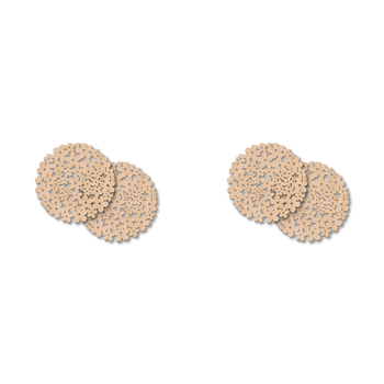 4pc Nord Deco Wooden Coaster 10x10cm - Flowers