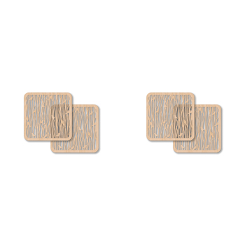 4pc Nord Deco Wooden Coasters 10x10cm - Small Birds