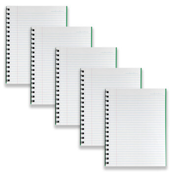 5pc Spirax 511 Hard Cover Notebook Twin Wire 200-Pages Green
