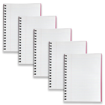 5pc Spirax 511 Hard Cover Notebook Twin Wire 200-Pages Pink