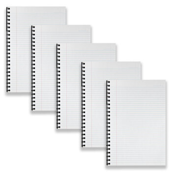5pc Spirax 512 Hard Cover A4 Spiral Writing Notebook 200-Pages Black