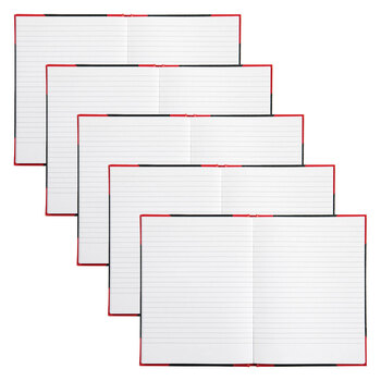 5pc Spirax Case Bound A5 Notebook Hard Cover 200-Pages Black/Red