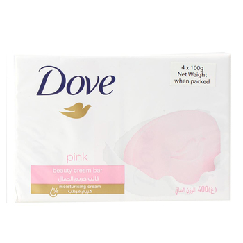 4x Dove 100g Beauty Cream Soap Bars - Pink