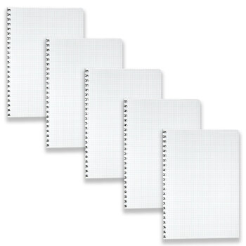 5pc Spirax P595g A4 Spiral Grid Book Writing Notebook 200-Pages Black