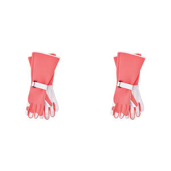 4pc Annabel Trends Sprout Long Sleeve Garden Hand Gloves - Coral