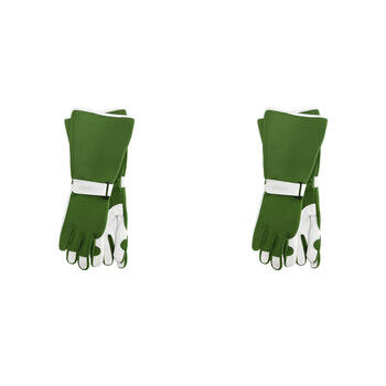 4pc Annabel Trends Sprout Long Sleeve Garden Hand Gloves - Olive