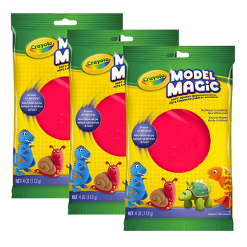 3PK Crayola Kids/Childrens Creative Model Magic Squishy Modeling Material 113gms Red 36m+
