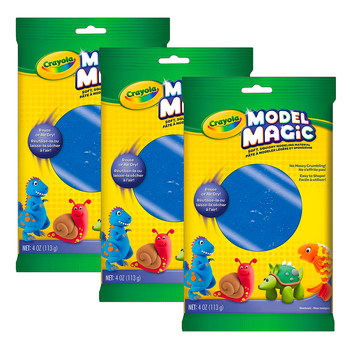 3PK Crayola Kids/Childrens Creative Model Magic Squishy Modeling Material 113gms Blue 36m+