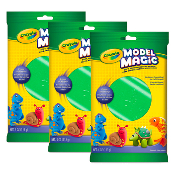3PK Crayola Kids/Childrens Creative Model Magic Squishy Modeling Material 113gms Green 36m+
