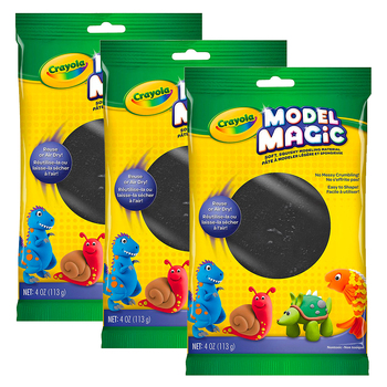 3PK Crayola Kids/Childrens Creative Model Magic Squishy Modeling Material 113gms Black 36m+