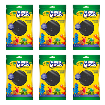 6PK Crayola Kids/Childrens Creative Model Magic Squishy Modeling Material 113gms Black 36m+