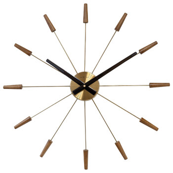 NeXtime Plug-Inn Wooden 58cm Analogue Hanging Wall Clock