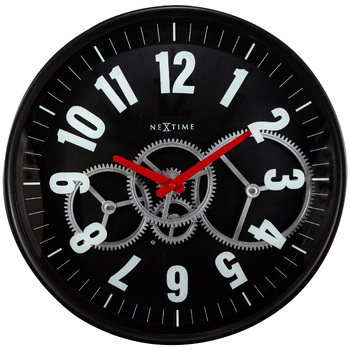 NeXtime Modern Gear 36cm Analogue Wall Clock - Black