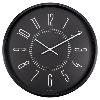 NeXtime Luminous Analogue Round 35cm Wall Clock - Black