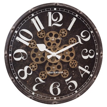 NeXtime Henry 50cm Wall Clock Round Analogue Black
