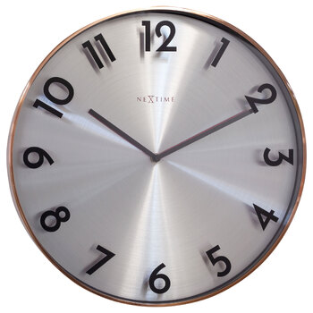 NeXtime Reflection 40cm Silent Analogue Hanging Wall Clock - Copper
