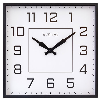 NeXtime Be Square Silent Non-Ticking 35x35cm Metal Wall Clock